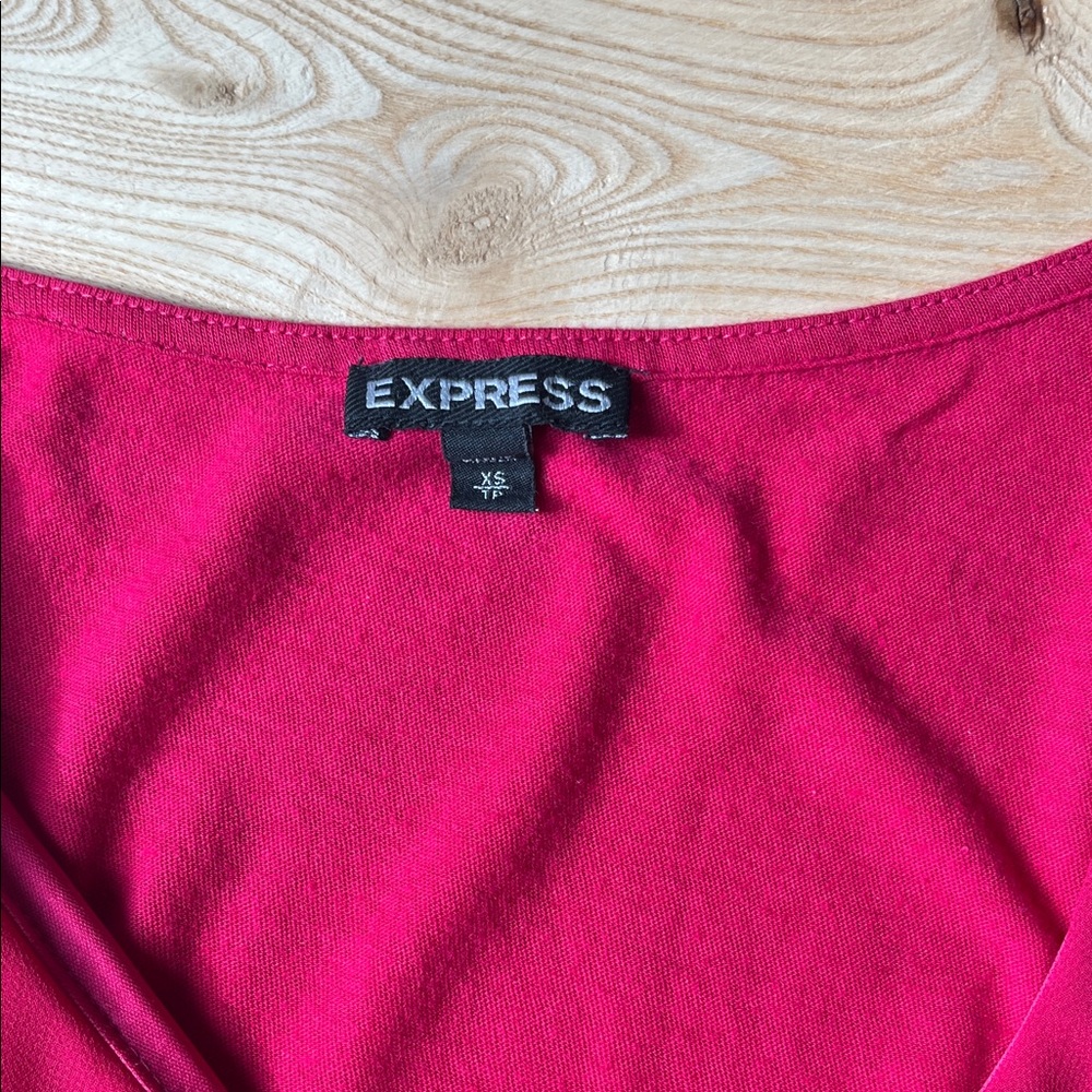 Express Vibrant Red Ruffled Tank Top - Picture 2 of 5